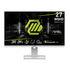 MSI MAG 274QRFW Gaming Monitor, 27" WQHD Rapid IPS, 180Hz Refresh Rate, 1ms (GtG) Response Time, AMD FreeSync Technology, 1.07b Display Colors, White | 9S6-3CC29H-250